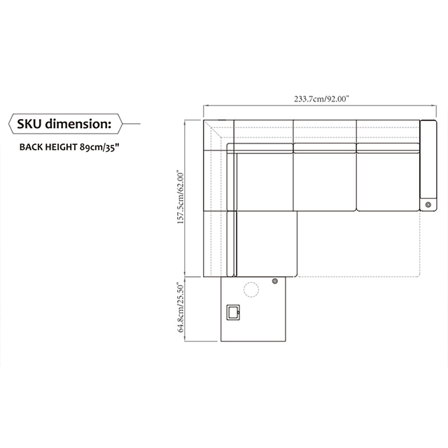 ALG013 Convertible L-Shape Sectional Sofa