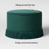 ALO2406 Round Velvet Fringe Ottoman